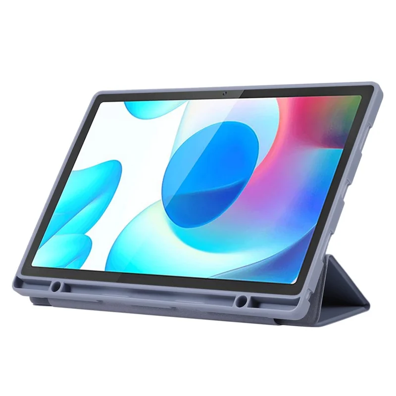 Trekantlåsestøtte PU-læderet tabletomslag med penneholder til Samsung Galaxy Tab A9+ - Lilla