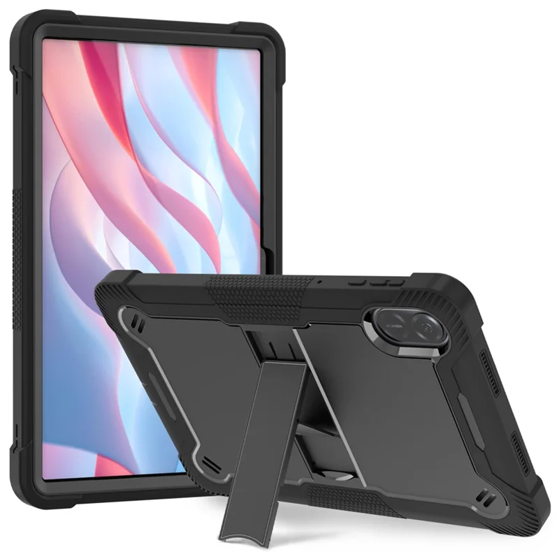 Beskyttende taske til Honor Pad X9 med støtte, stødfast silikone- og PC-tabletdekning - Sort