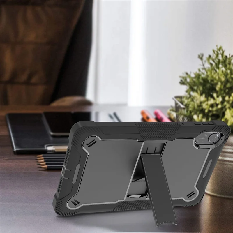 Beskyttende taske til Honor Pad X9 med støtte, stødfast silikone- og PC-tabletdekning - Sort