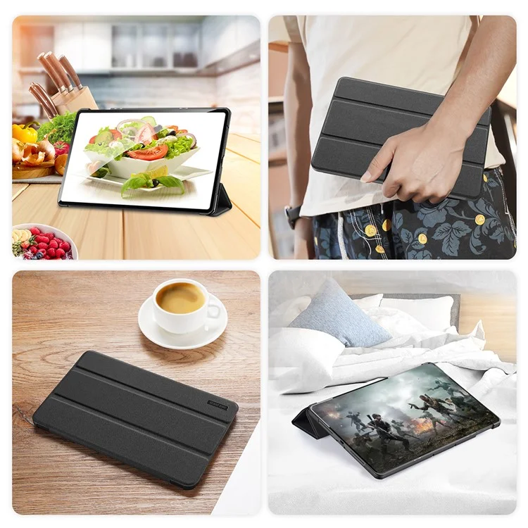 DUX DUCIS Domo Series for Honor Pad 9 Case Tri-fold Stand PU Leather Protective Tablet Cover - Black