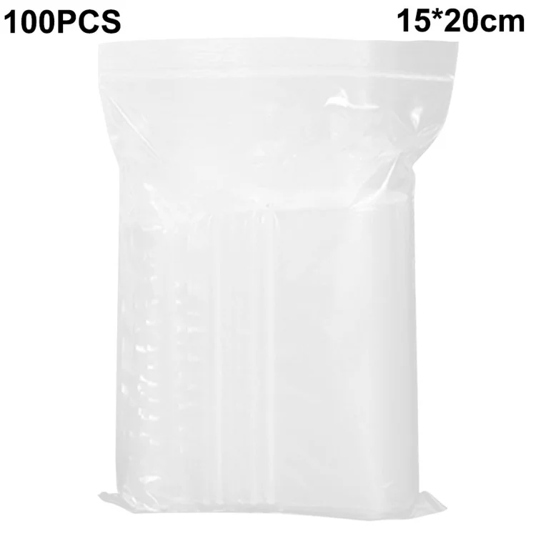 MX-054 100 pièces / paquet 15 x 20 cm Sac d'étanchéité transparent Ziplock Pochettes de rangement PE pour la cuisine