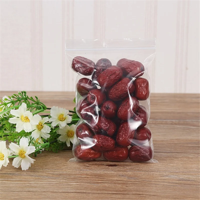 MX-054 100Pcs / Pack 20 x 30cm Clear Sealing Bags Ziplock PE Bags for Kitchen Food Storage