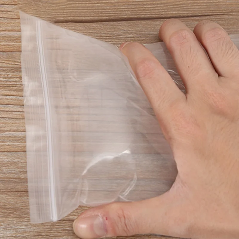 MX-054 100Pcs / Pack 20 x 30cm Clear Sealing Bags Ziplock PE Bags for Kitchen Food Storage