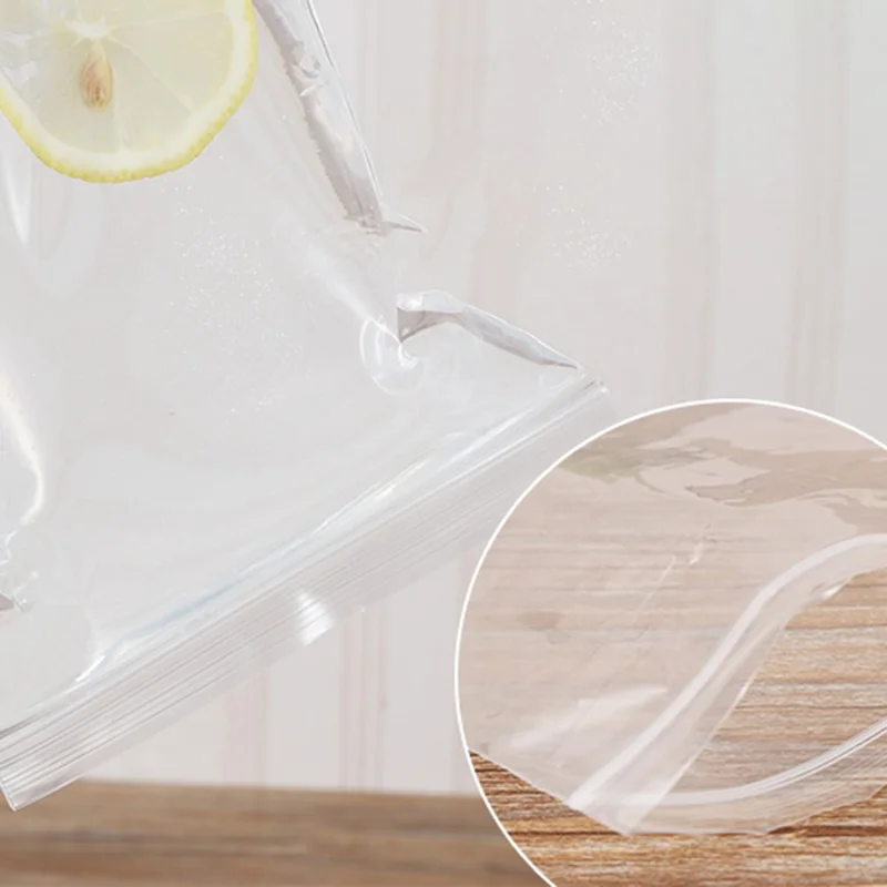 MX-054 100Pcs / Pack 20 x 30cm Clear Sealing Bags Ziplock PE Bags for Kitchen Food Storage