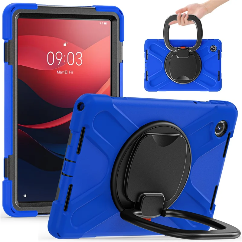 For Lenovo Tab M11 / Xiaoxin Pad 11 2024 TB-330FU 331FC Case Kickstand PC+Silicone Tablet Cover - Blue+Black