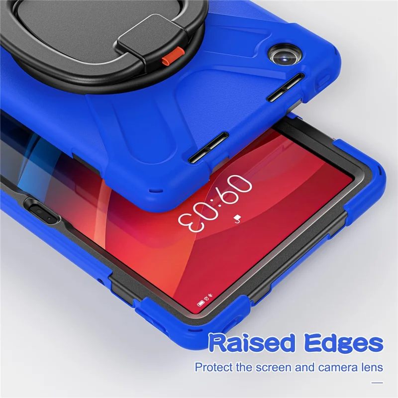 For Lenovo Tab M11 / Xiaoxin Pad 11 2024 TB-330FU 331FC Case Kickstand PC+Silicone Tablet Cover - Blue+Black