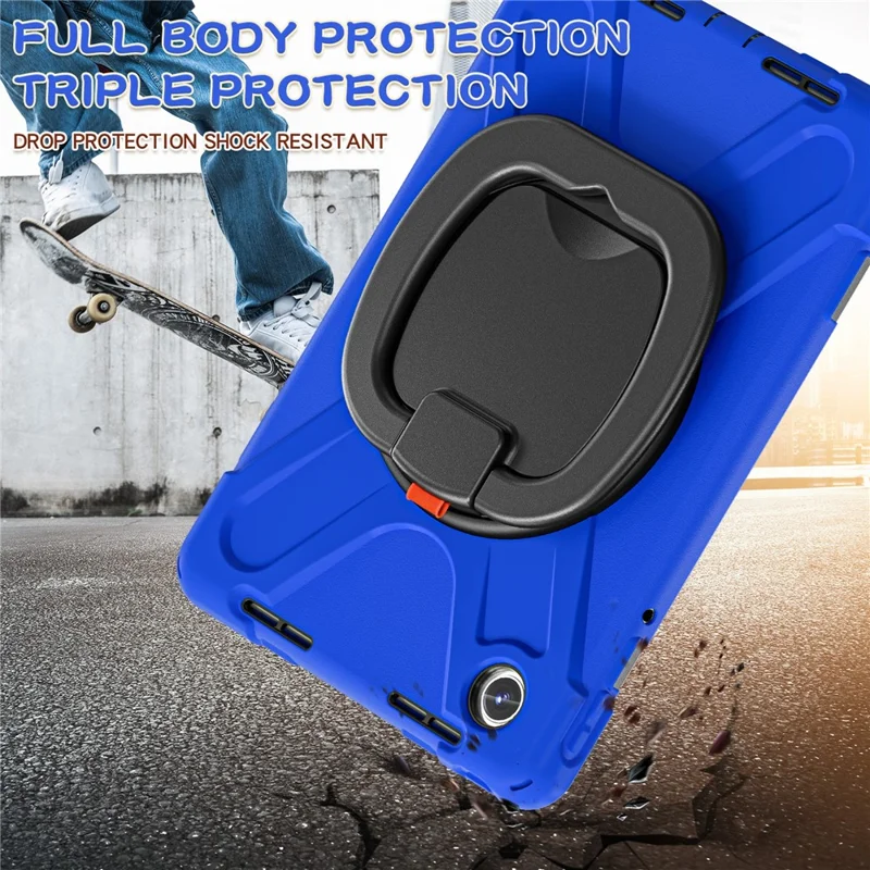 For Lenovo Tab M11 / Xiaoxin Pad 11 2024 TB-330FU 331FC Case Kickstand PC+Silicone Tablet Cover - Blue+Black