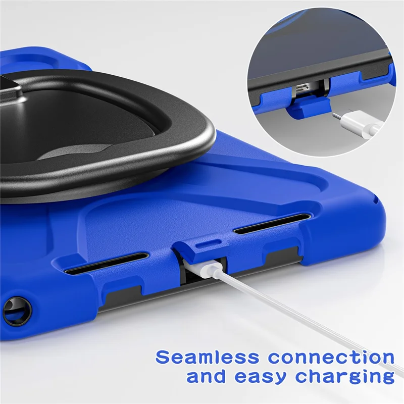 For Lenovo Tab M11 / Xiaoxin Pad 11 2024 TB-330FU 331FC Case Kickstand PC+Silicone Tablet Cover - Blue+Black