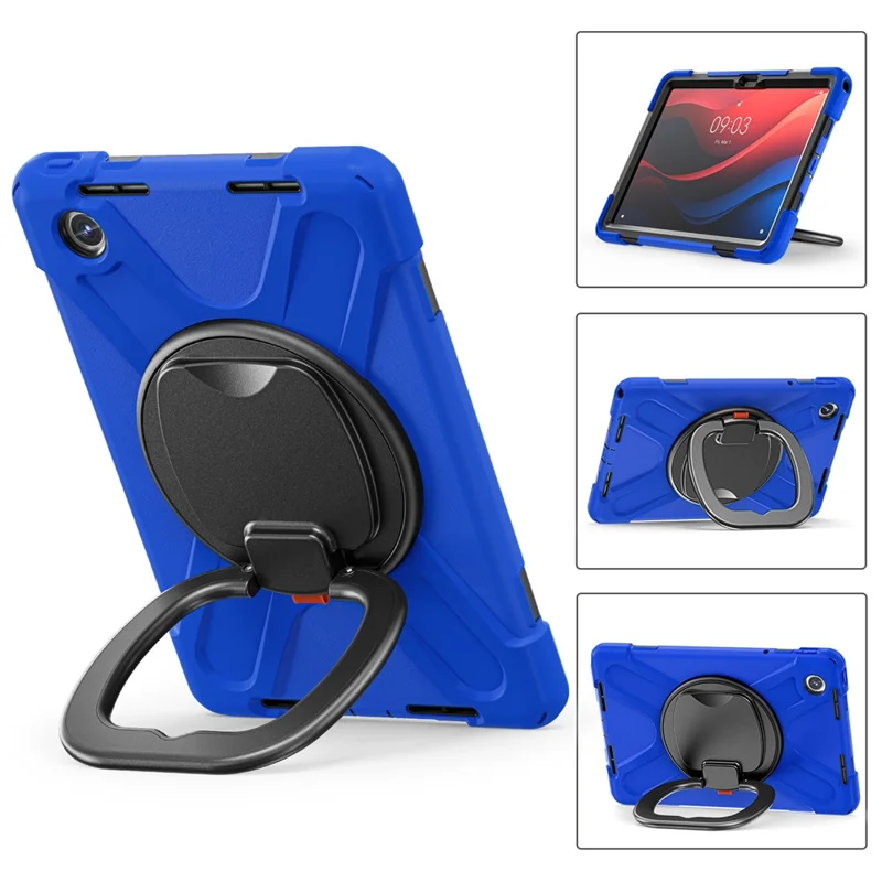 For Lenovo Tab M11 / Xiaoxin Pad 11 2024 TB-330FU 331FC Case Kickstand PC+Silicone Tablet Cover - Blue+Black
