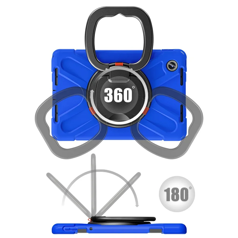 For Lenovo Tab M11 / Xiaoxin Pad 11 2024 TB-330FU 331FC Case Kickstand PC+Silicone Tablet Cover - Blue+Black