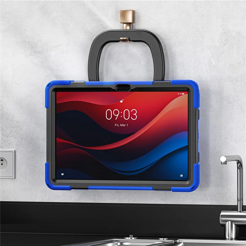 For Lenovo Tab M11 / Xiaoxin Pad 11 2024 TB-330FU 331FC Case Kickstand PC+Silicone Tablet Cover - Blue+Black