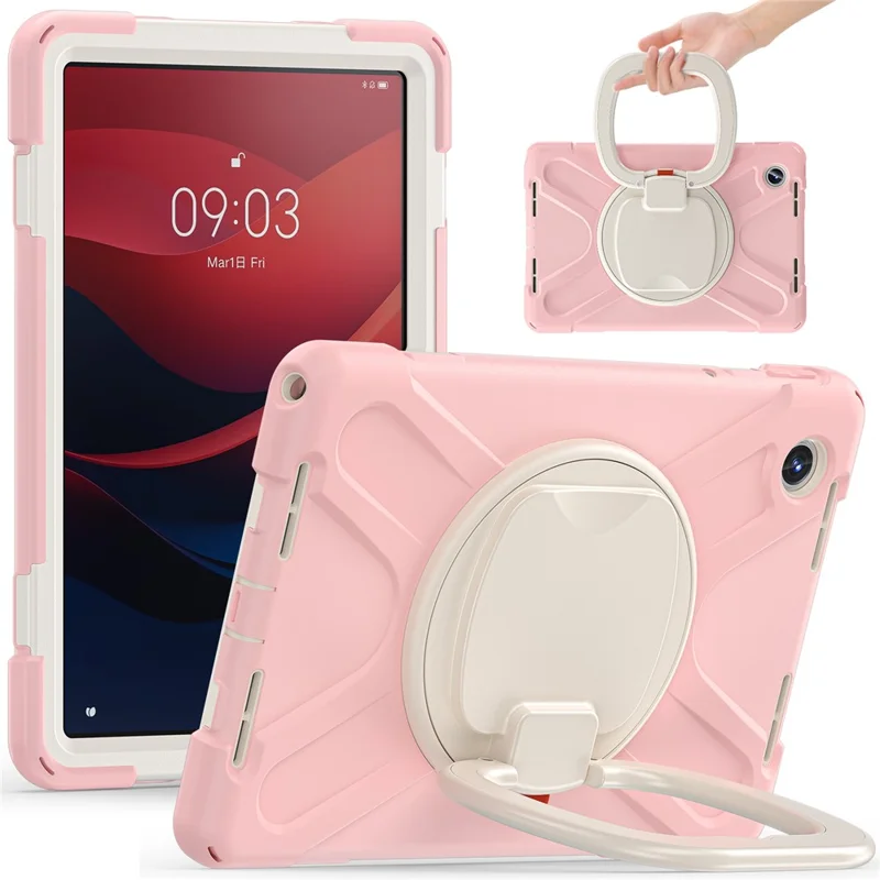 For Lenovo Tab M11 / Xiaoxin Pad 11 2024 TB-330FU 331FC Case Kickstand PC+Silicone Tablet Cover - Pink