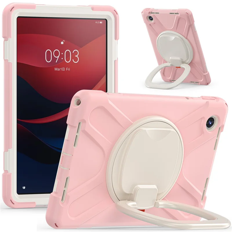 For Lenovo Tab M11 / Xiaoxin Pad 11 2024 TB-330FU 331FC Case Kickstand PC+Silicone Tablet Cover - Pink