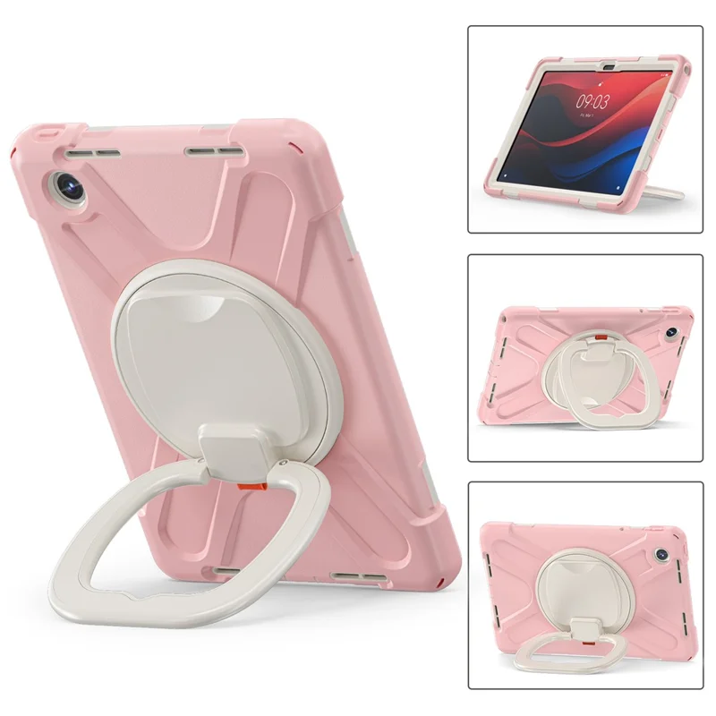 For Lenovo Tab M11 / Xiaoxin Pad 11 2024 TB-330FU 331FC Case Kickstand PC+Silicone Tablet Cover - Pink