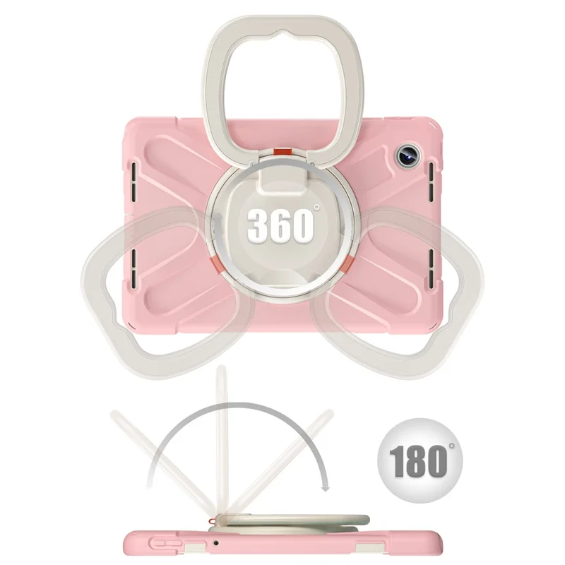 For Lenovo Tab M11 / Xiaoxin Pad 11 2024 TB-330FU 331FC Case Kickstand PC+Silicone Tablet Cover - Pink