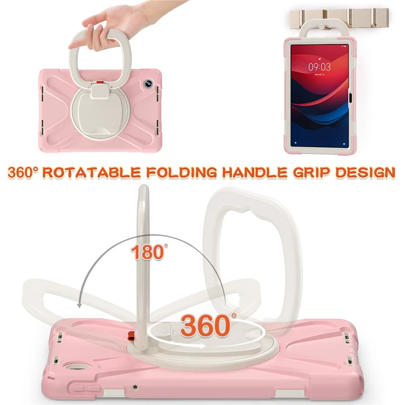 For Lenovo Tab M11 / Xiaoxin Pad 11 2024 TB-330FU 331FC Case Kickstand PC+Silicone Tablet Cover - Pink