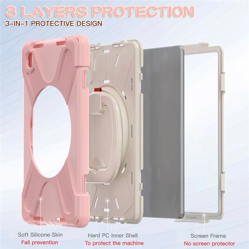 For Lenovo Tab M11 / Xiaoxin Pad 11 2024 TB-330FU 331FC Case Kickstand PC+Silicone Tablet Cover - Pink