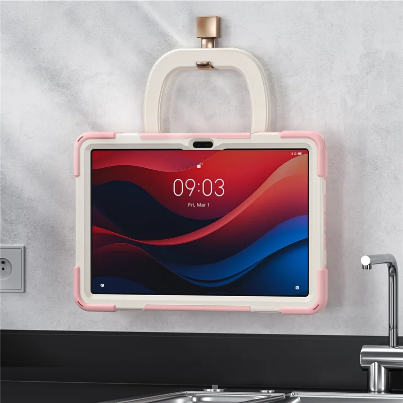 For Lenovo Tab M11 / Xiaoxin Pad 11 2024 TB-330FU 331FC Case Kickstand PC+Silicone Tablet Cover - Pink