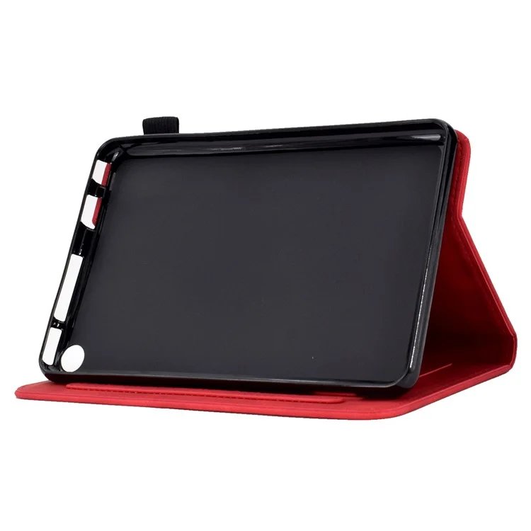 Чехол A7 для Amazon Fire HD 10 (2023) Tablet, кожаный, с цветочным и бабочкиным рисунком, с отделениями для карт - красный