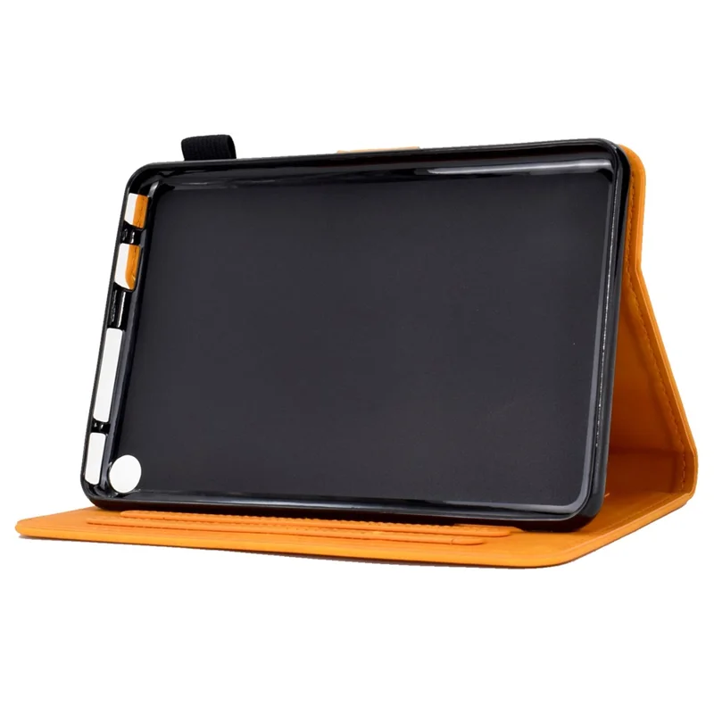 A7 For Amazon Fire HD 10 (2023) Tablet Case Flower Butterfly Imprinted Leather Cover with Card Slots - Khaki