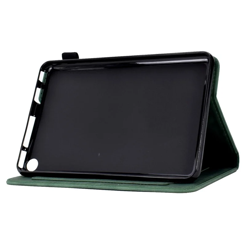 A7 For Amazon Fire HD 10 (2023) Tablet Case Flower Butterfly Imprinted Leather Cover with Card Slots - Green