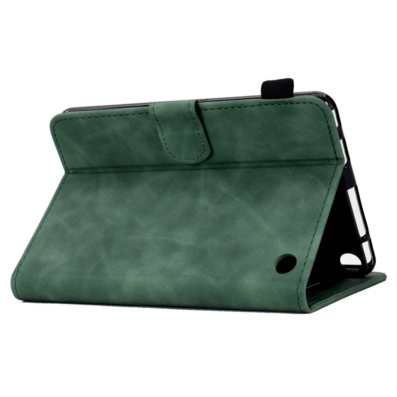 A7 For Amazon Fire HD 10 (2023) Tablet Case Flower Butterfly Imprinted Leather Cover with Card Slots - Green