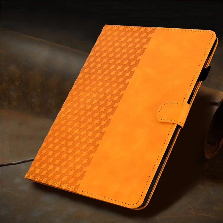 A5 For Lenovo Tab M11 / Xiaoxin Pad 11 2024 Case Block Pattern Imprinted Auto Wake  /  Sleep Tablet Cover - Khaki