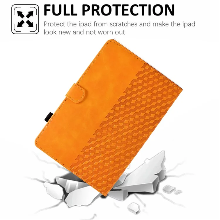 A5 For Lenovo Tab M11 / Xiaoxin Pad 11 2024 Case Block Pattern Imprinted Auto Wake  /  Sleep Tablet Cover - Khaki