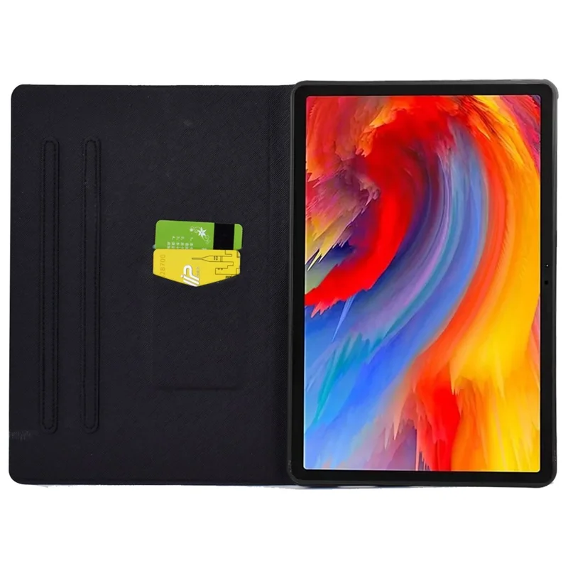 A2 For Lenovo Tab M11 / Xiaoxin Pad 11 2024 Leather Case Pattern Printed Card Slots Tablet Cover - Cat