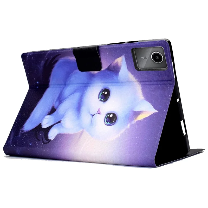 A2 For Lenovo Tab M11 / Xiaoxin Pad 11 2024 Leather Case Pattern Printed Card Slots Tablet Cover - Cat