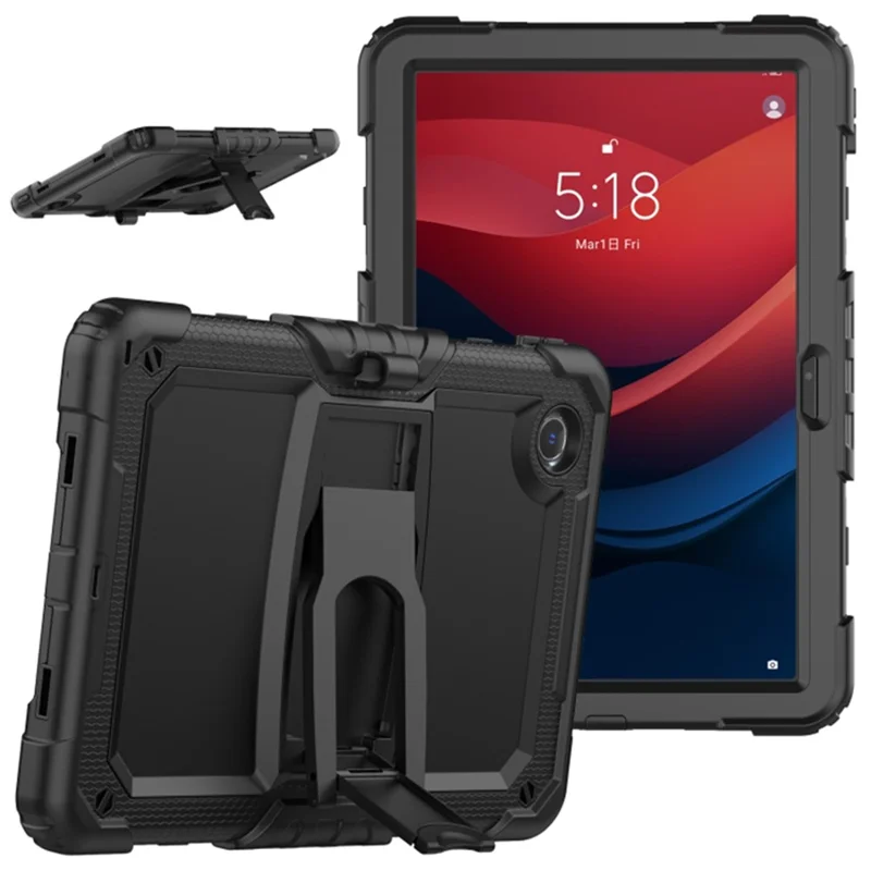 For Lenovo Tab M11 / Xiaoxin Pad 11 2024 Case Kickstand PC+Silicone Anti-drop Tablet Cover - Red