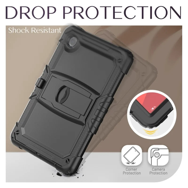 For Lenovo Tab M11 / Xiaoxin Pad 11 2024 Case Kickstand PC+Silicone Anti-drop Tablet Cover - Red