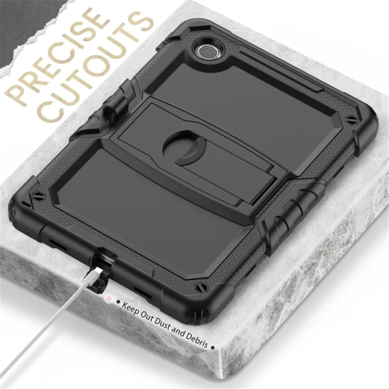 For Lenovo Tab M11 / Xiaoxin Pad 11 2024 Case Kickstand PC+Silicone Anti-drop Tablet Cover - Red