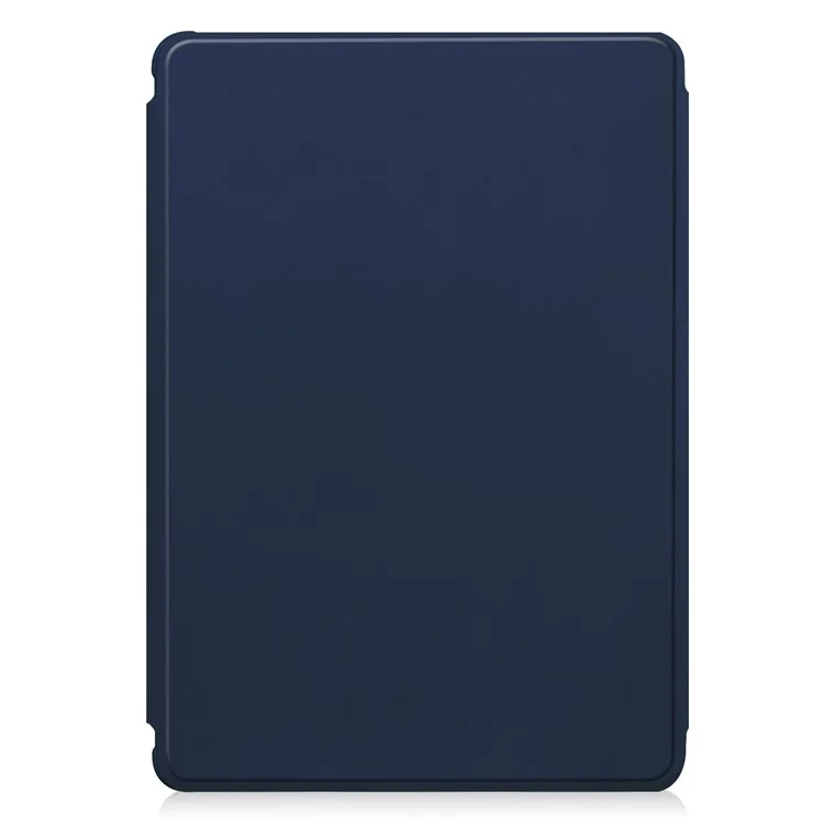 For iPad Pro 11 (2024) Case Leather+Acrylic Stand Tablet Cover with Bluetooth-compatible Keyboard - Dark Blue