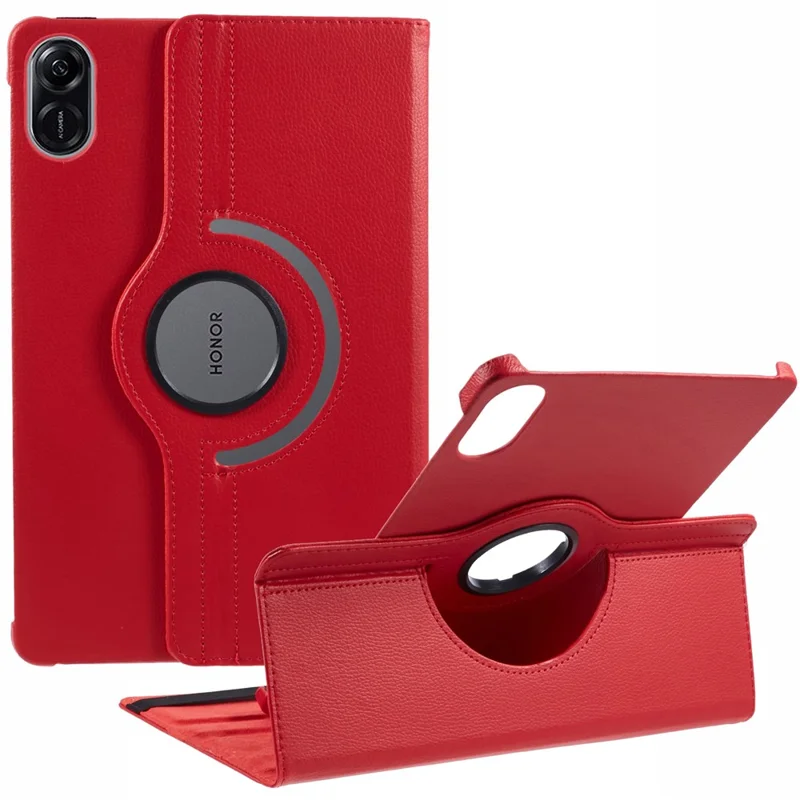 For Honor Pad X8 Pro / Honor Pad X9 Case Leather+TPU Tablet Cover Rotating Stand - Red