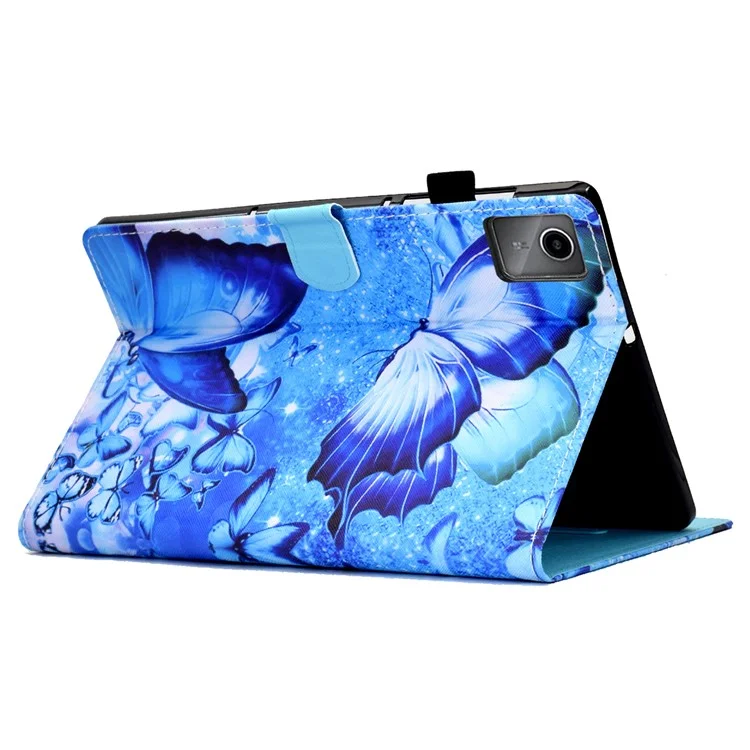 For Lenovo Tab M11 / Xiaoxin Pad 11 2024 Leather Case Pattern Printing Tablet Cover with Card Slots - Butterfly