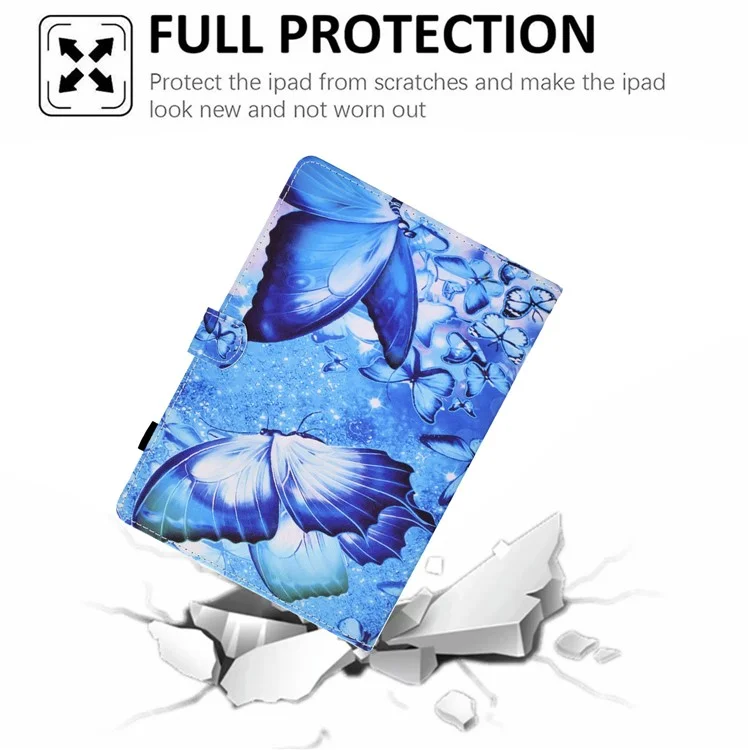 For Lenovo Tab M11 / Xiaoxin Pad 11 2024 Leather Case Pattern Printing Tablet Cover with Card Slots - Butterfly