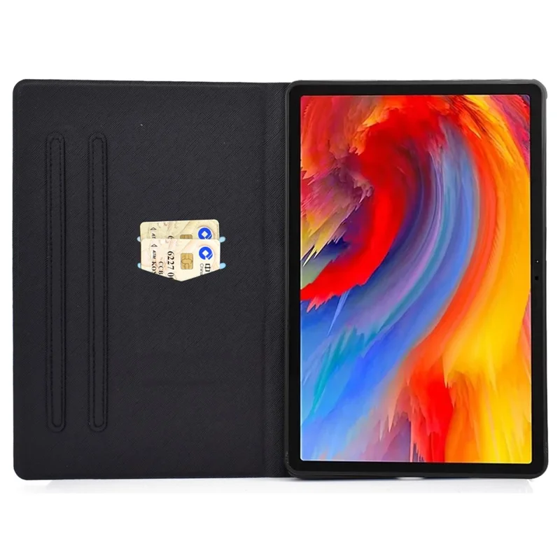 Para Lenovo Tab M11 / Xiaoxin Pad 11 2024 Case Card Holder Pattern Leather Tablet Cover - Kitten