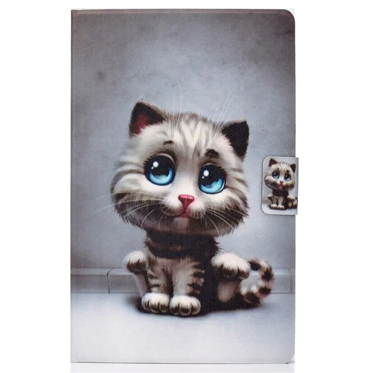 For Lenovo Tab M11 / Xiaoxin Pad 11 2024 Case Card Holder Pattern Leather Tablet Cover - Kitten