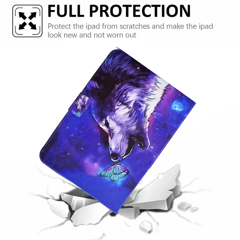 For Lenovo Tab M11 / Xiaoxin Pad 11 2024 Case Card Holder Pattern Leather Tablet Cover - Butterfly and Wolf