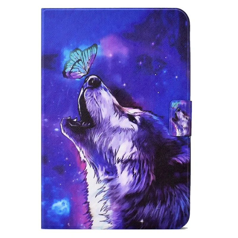 For Lenovo Tab M11 / Xiaoxin Pad 11 2024 Case Card Holder Pattern Leather Tablet Cover - Butterfly and Wolf