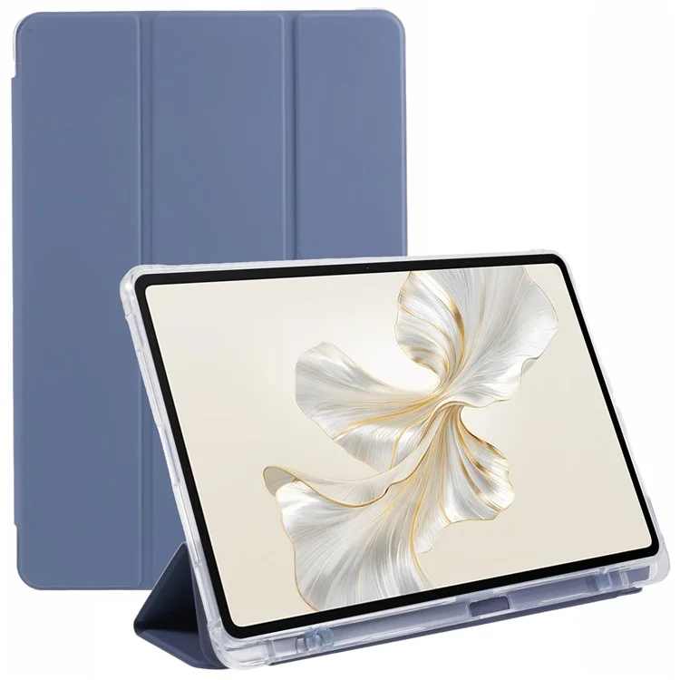 For Honor Pad 9 Case Tri-fold Stand Leather Tablet Cover with Pen Slot - Purple