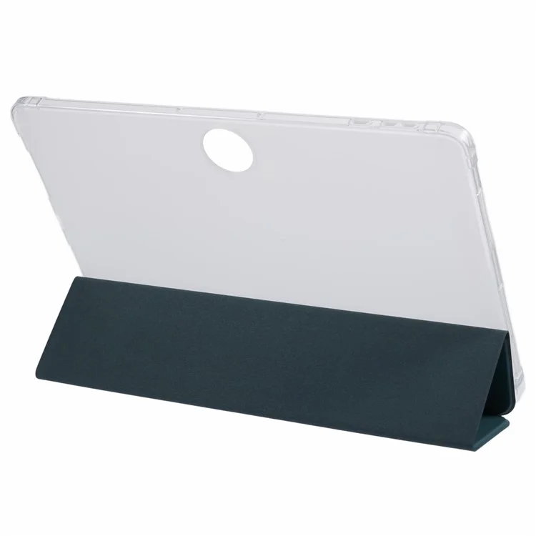 For Honor Pad 9 Case Tri-fold Stand Leather Tablet Cover with Pen Slot - Midnight Green