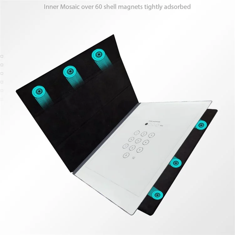 Pour Remarkable 2 Case Double-Side Magnetic PC+PU Leather Stand E-Reader Cover - Noir
