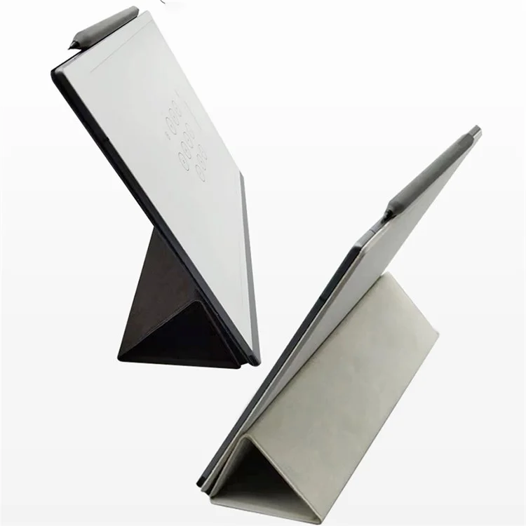 Pour Remarkable 2 Case Double-Side Magnetic PC+PU Leather Stand E-Reader Cover - Noir