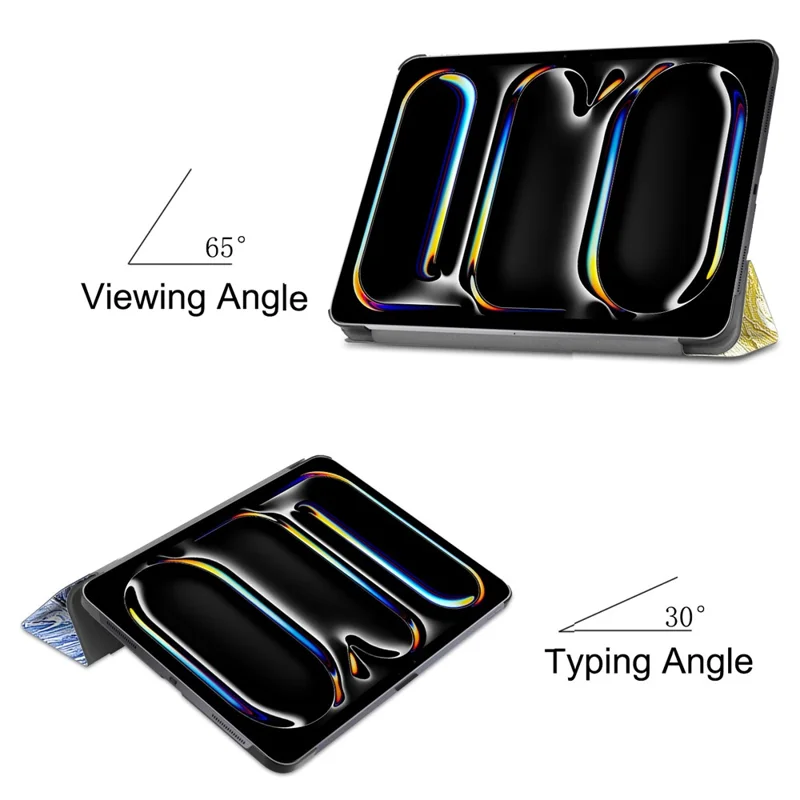 For iPad Pro 11 (2025) / 11 (2024) Case Trifold Stand PU Leather Pattern Smart Tablet Cover - Starry Sky