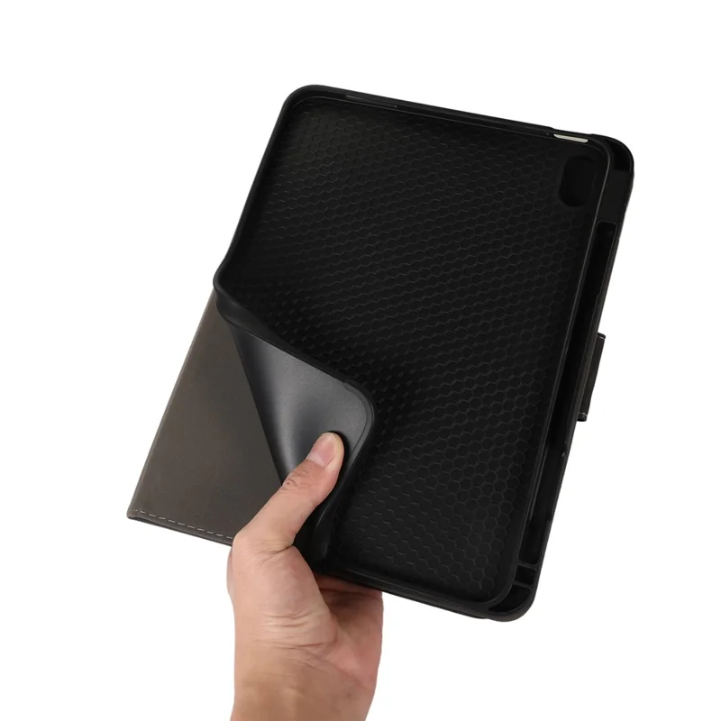 For iPad (2025) / 10.9 (2022) Case Leather Flip Wallet Tablet Cover with Pens Slot - Red