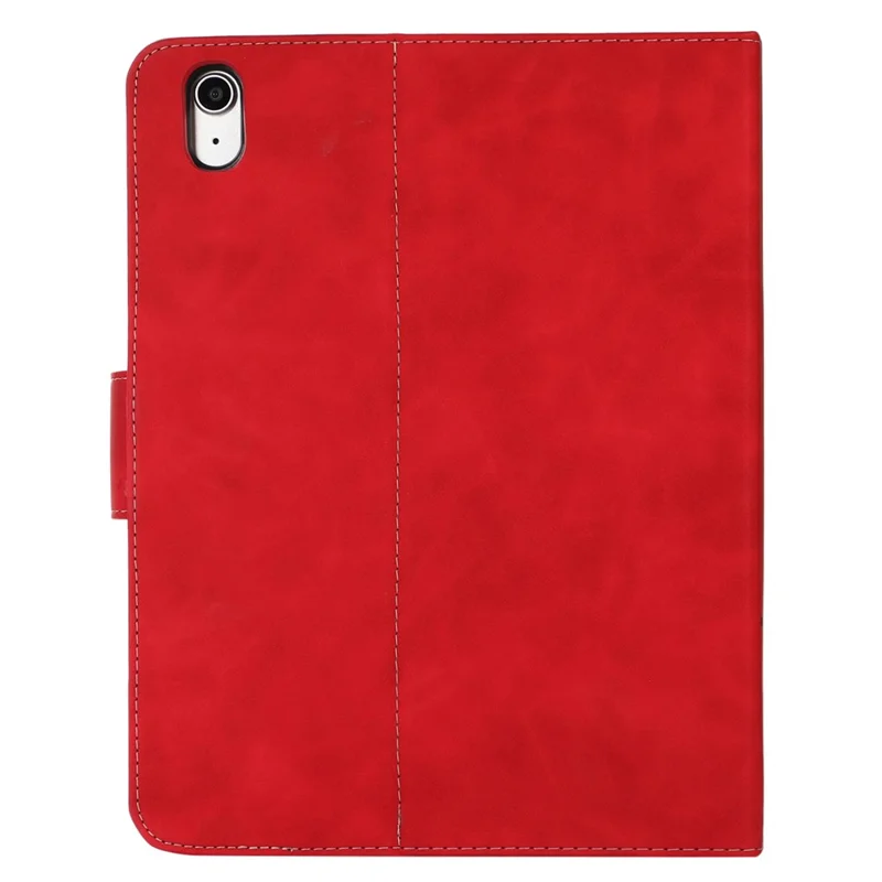 For iPad (2025) / 10.9 (2022) Case Leather Flip Wallet Tablet Cover with Pens Slot - Red