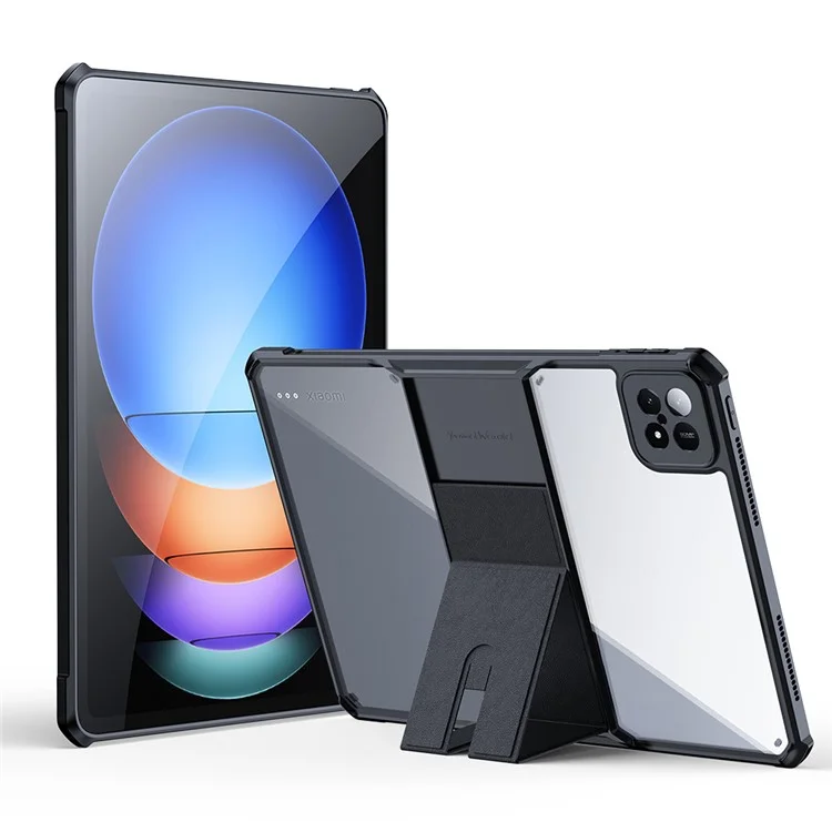 XUNDD Per Xiaomi Pad 6S Pro 12.4 Custodia TPU+PC+PU Anti-caduta Custodia per Tablet con Supporto - Nero