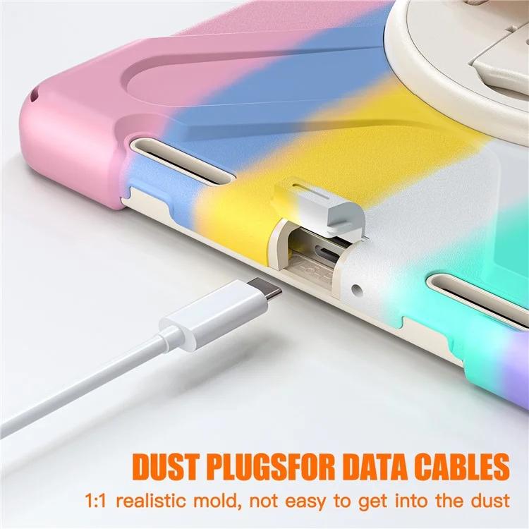 Für Xiaomi Pad 5 / Pad 5 Pro-Hülle Kickstand PC+Silikon Robuste Tablet-Abdeckung mit Handschlaufe - Farbiges Pink